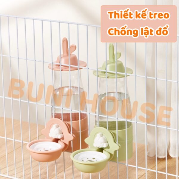 Bình Nước Tai Thỏ Gắn Chuồng - Ảnh 3